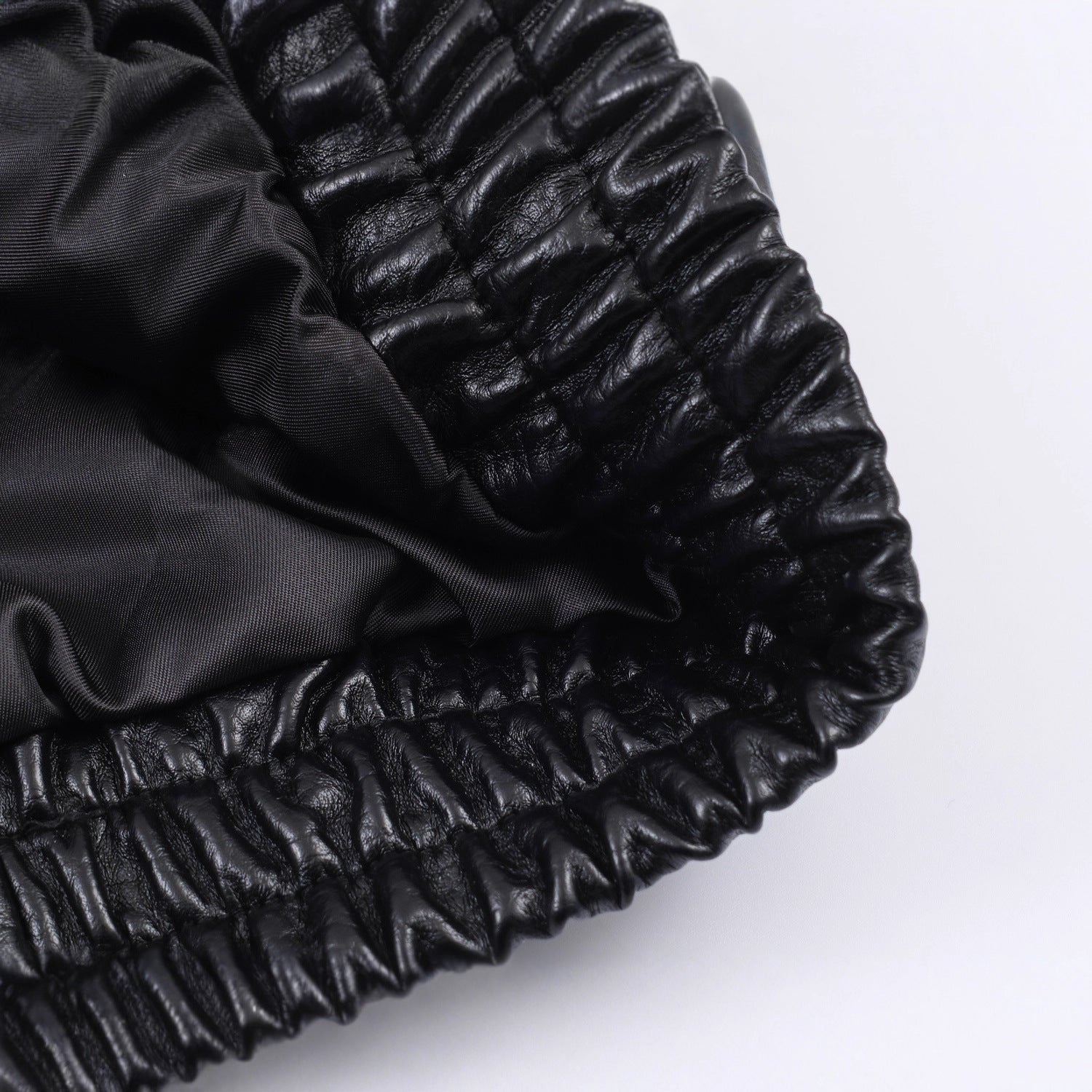 Fashionable Leather-Textured Solid Color Stand Collar Casual Jacket for Women