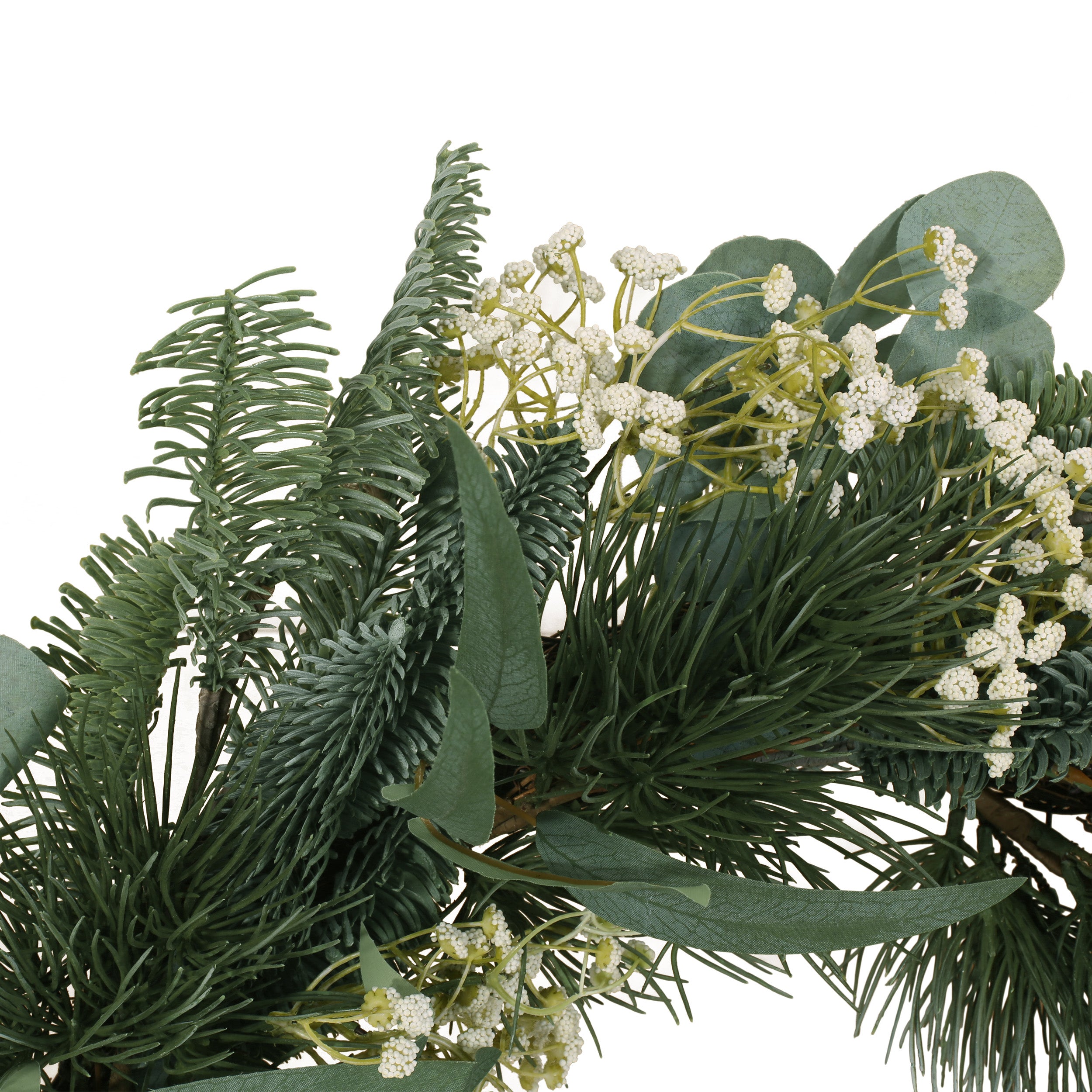 30IN Eucalyptus leaves, pine twigs, stars wreath