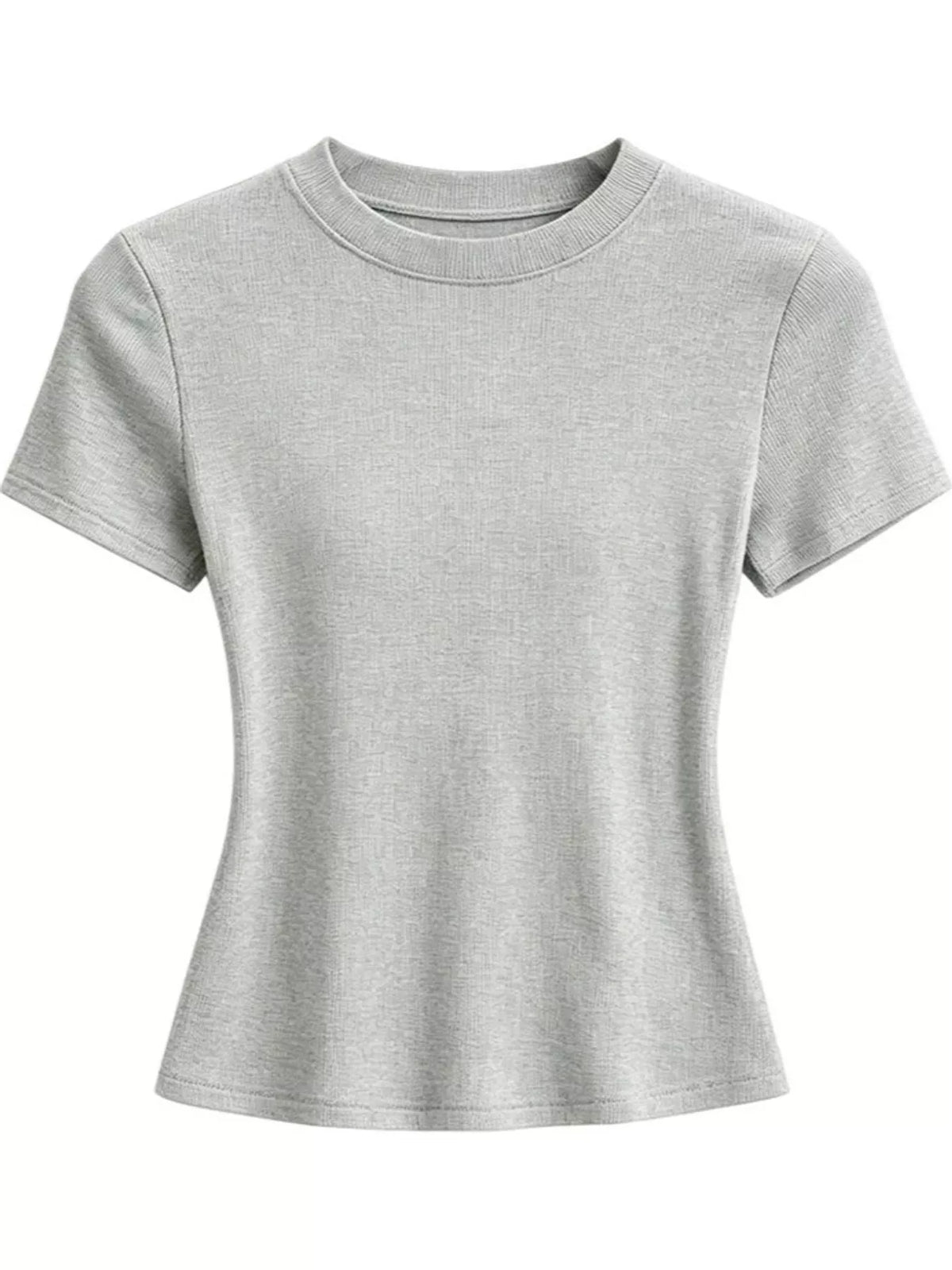Slim-fit crew neck basic T-shirt, Light Gray