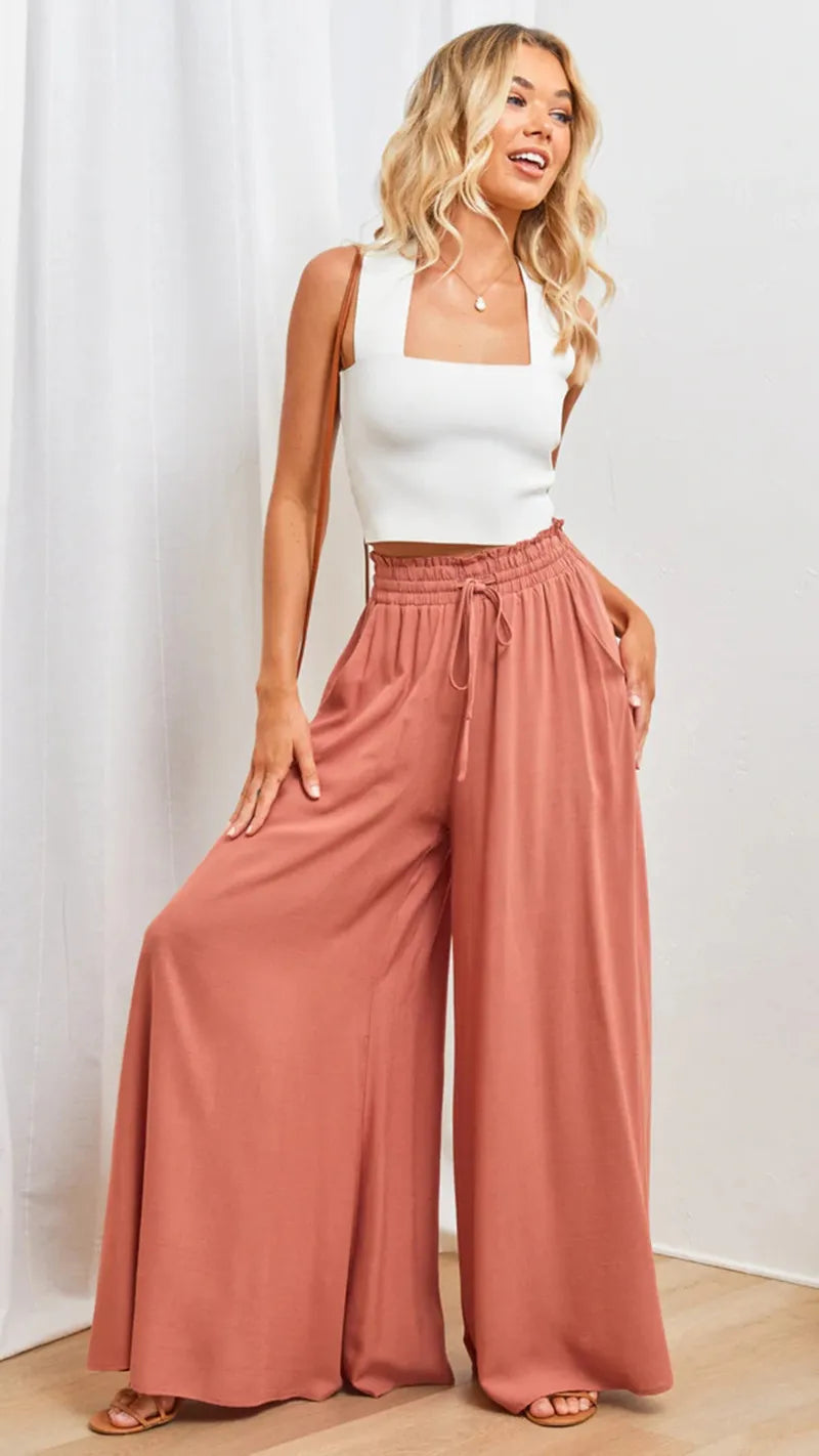 Flowing wide-leg pants