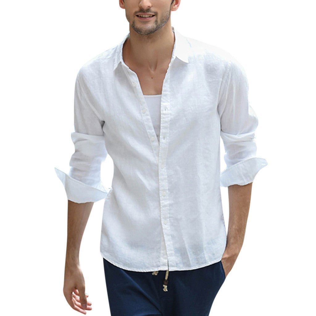 Relaxed spread collar shirt, White, front