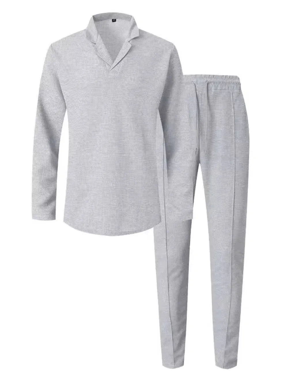Waffle-knit lounge set – gray