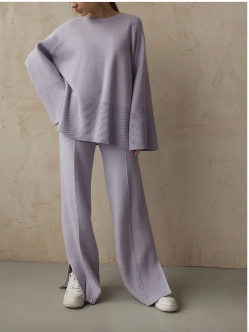 Ribbed knit lounge set