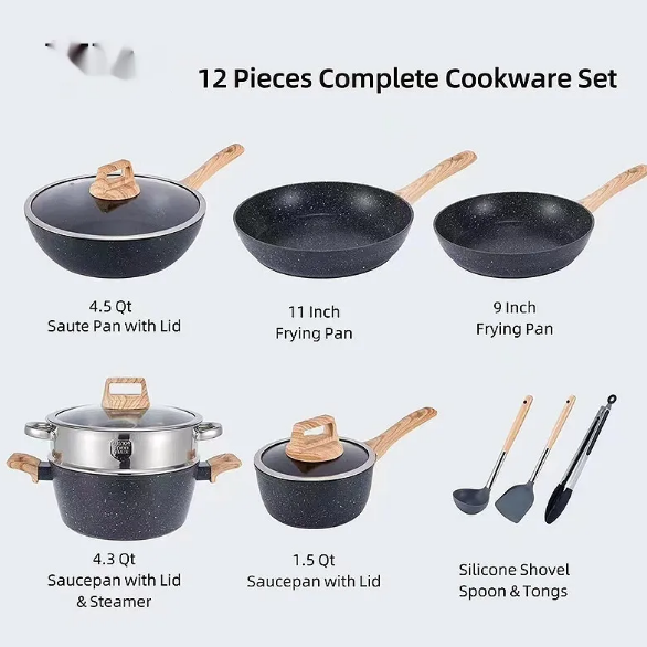 Cream granite cookware set