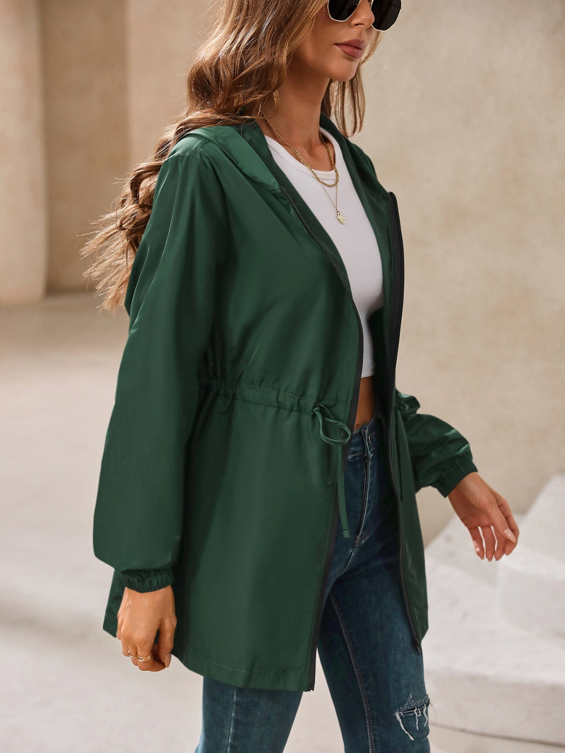 Hooded zip jacket