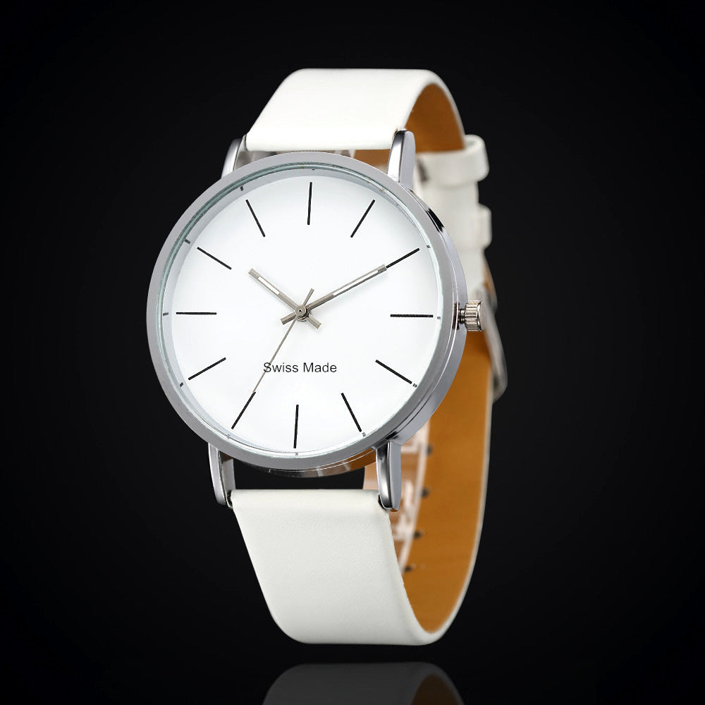 Minimal leather-strap watch