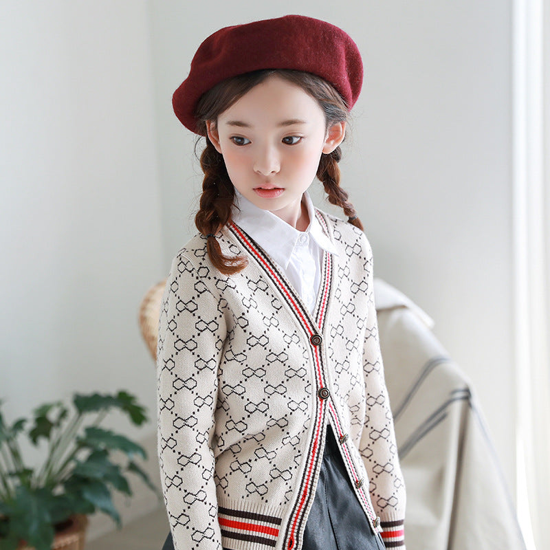 Girls' knit cardigan