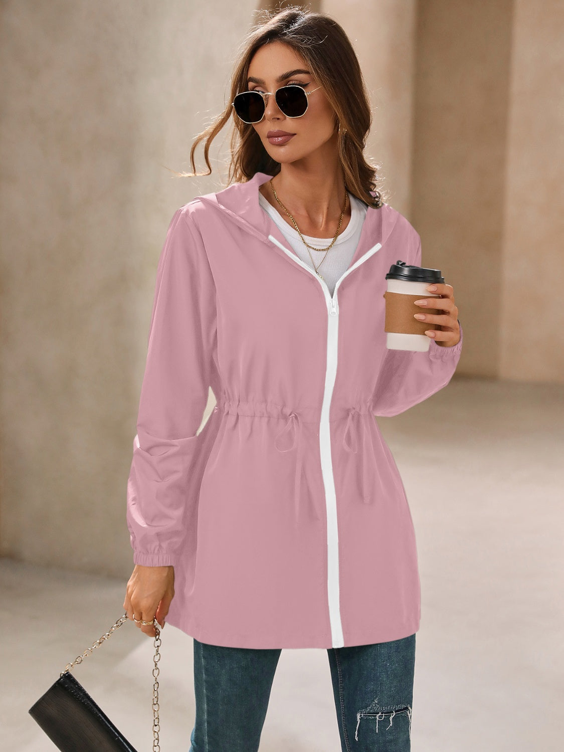 Hooded zip jacket