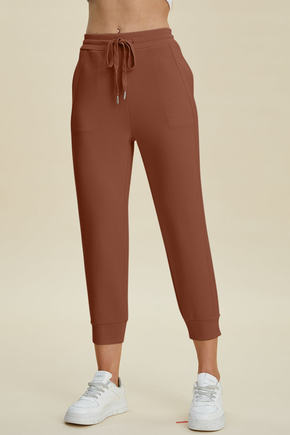 Air scuba drawstring high waist cropped pants