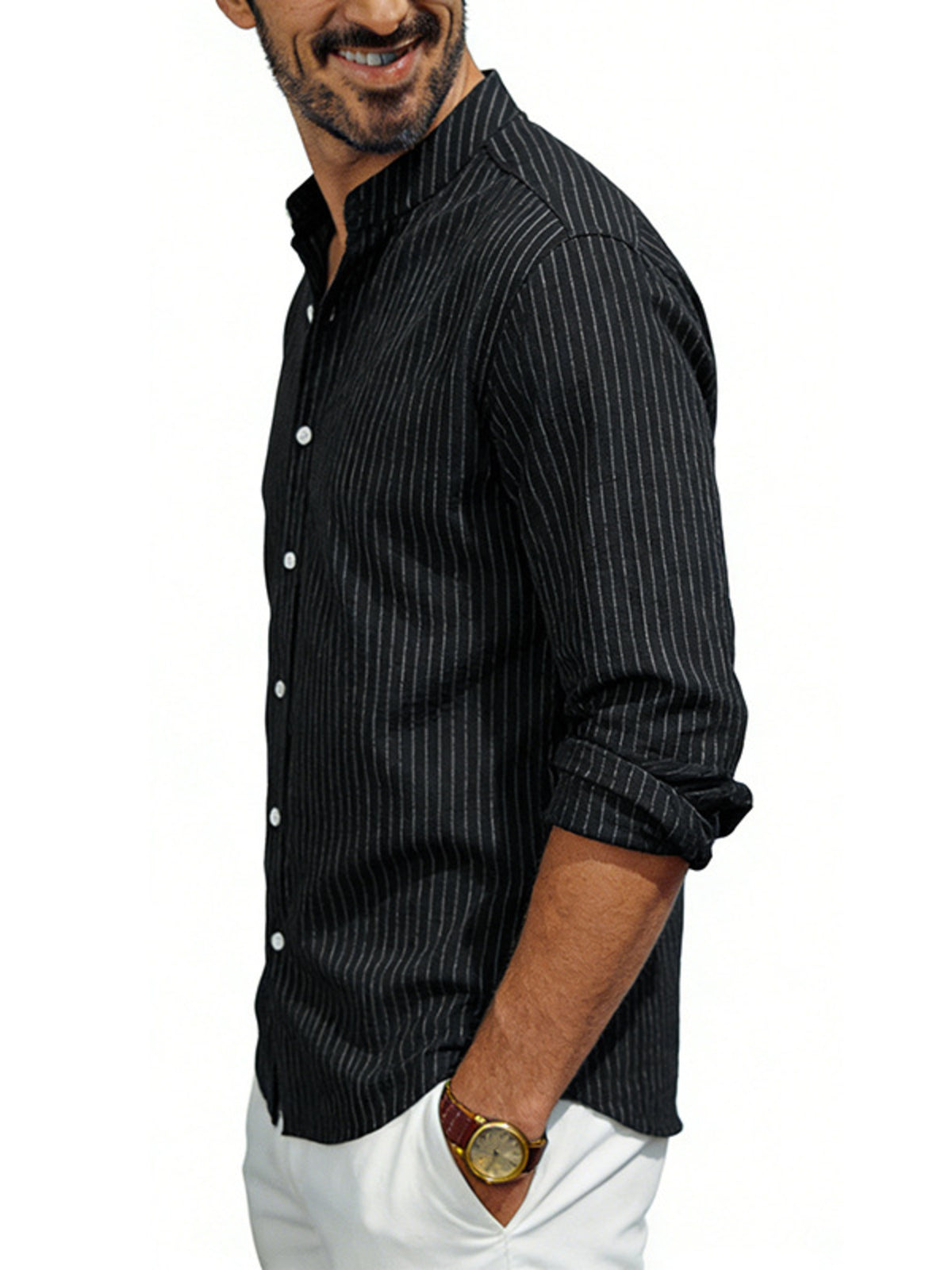 Striped long-sleeve shirt