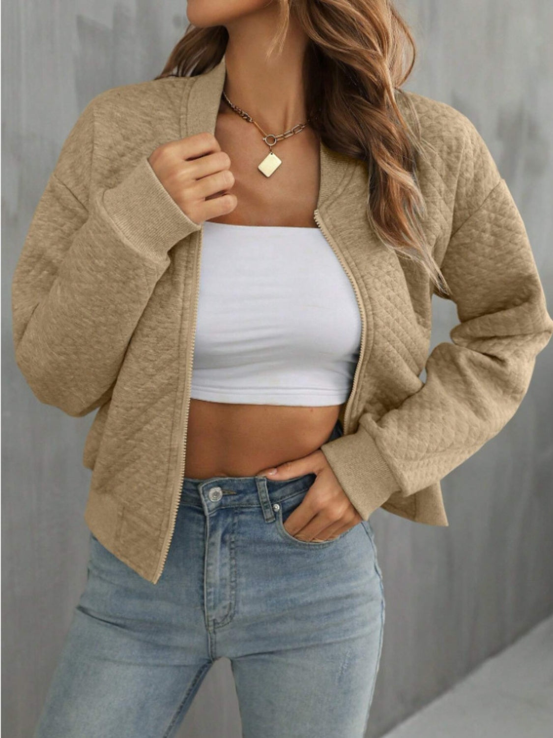 Zip up long sleeve jacket