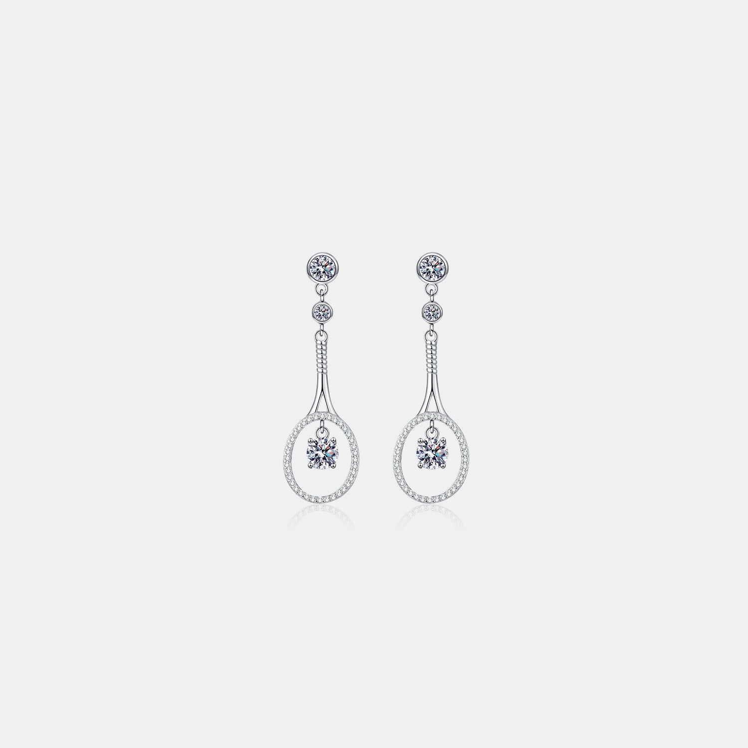 1 Carat Moissanite 925 Sterling Silver Drop Earrings - Masidas Stores