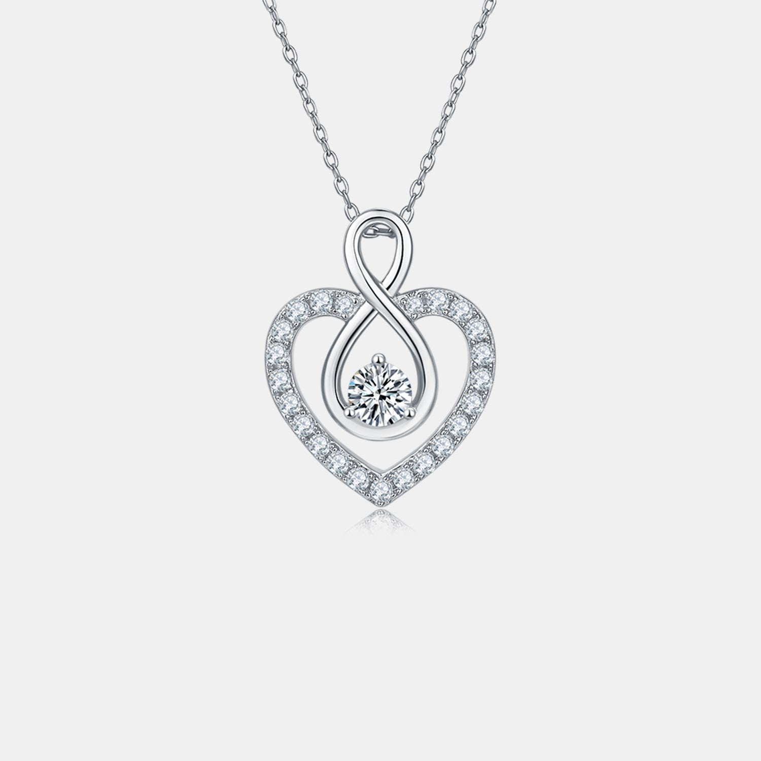 1 Carat Moissanite 925 Sterling Silver Heart Shape Necklace - Masidas Stores