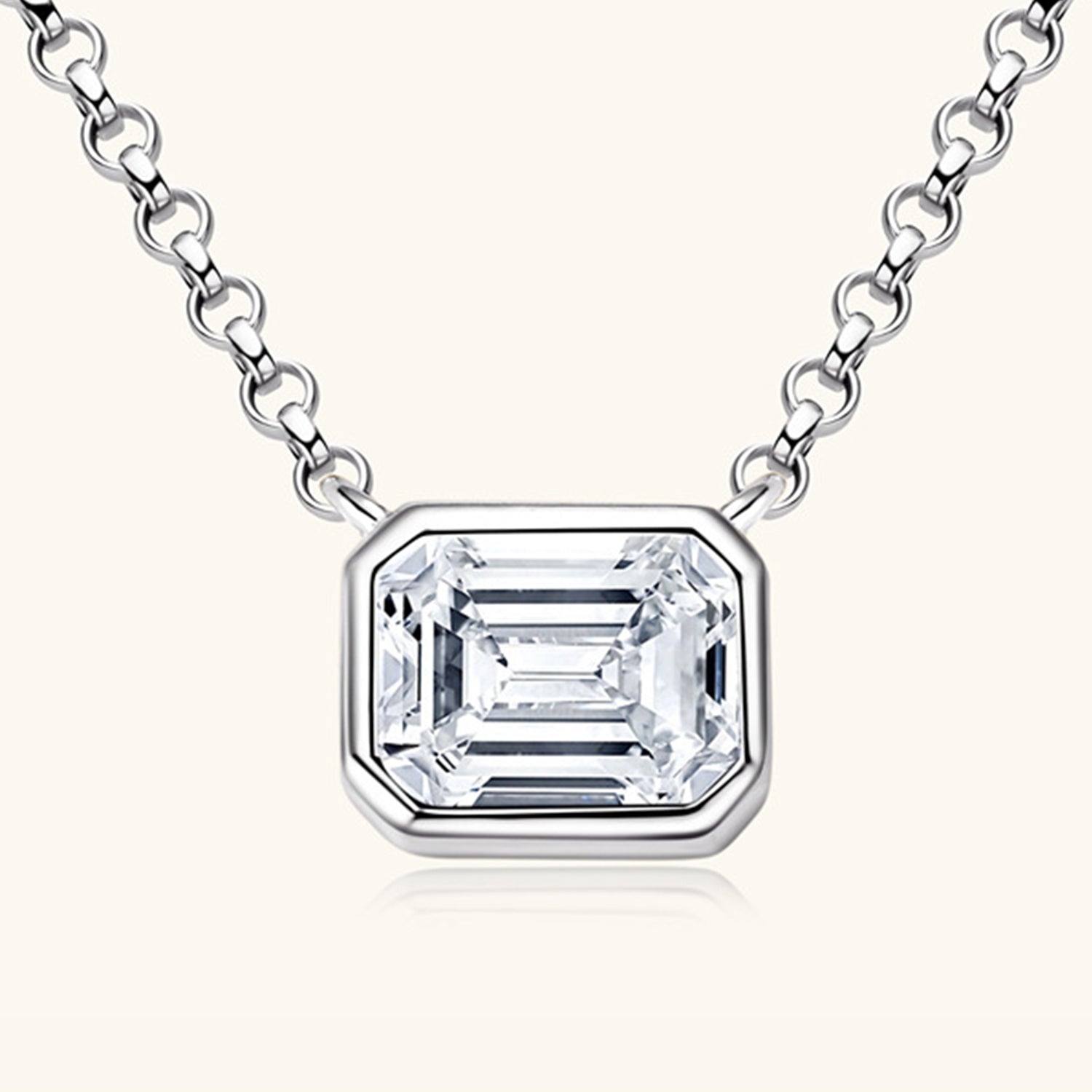 1 Carat Moissanite 925 Sterling Silver Pendant Necklace - Masidas Stores