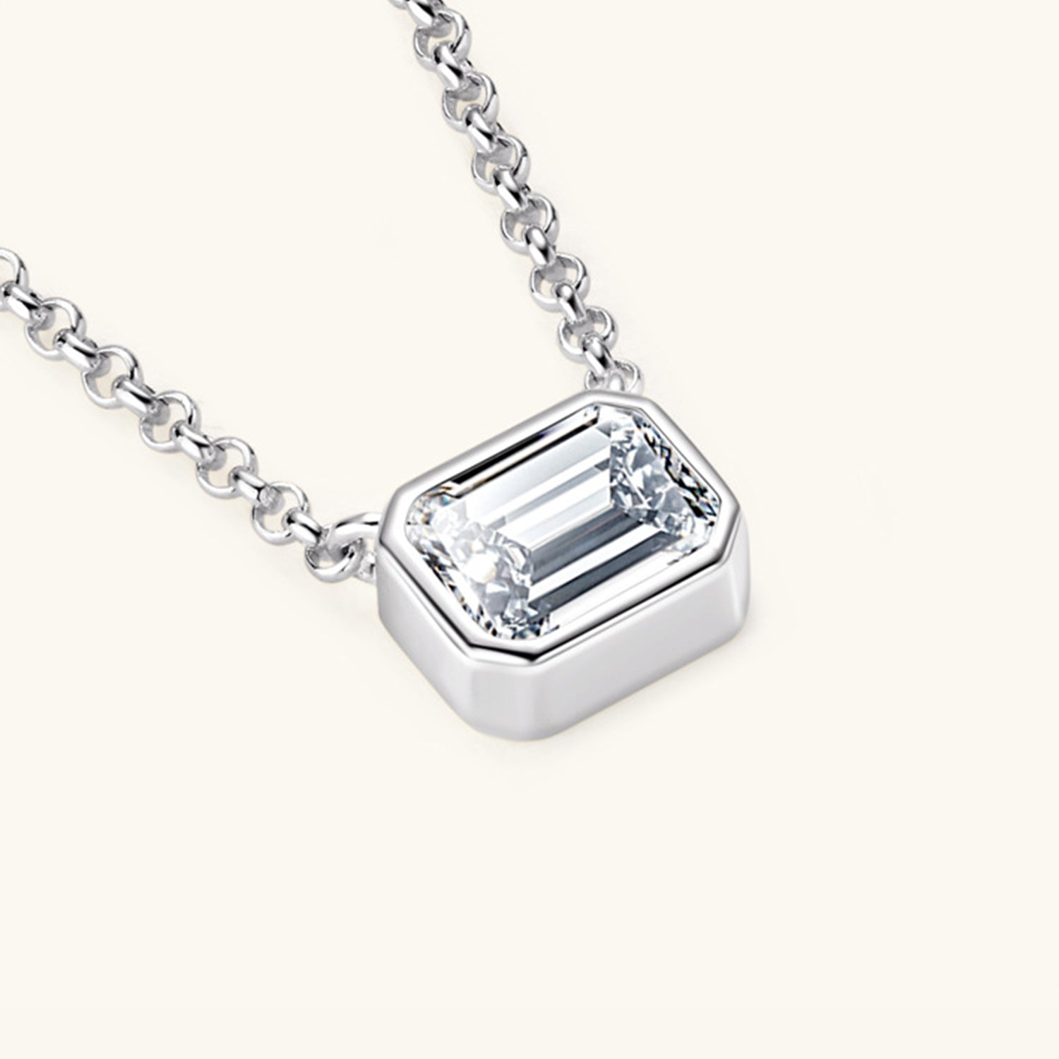 1 Carat Moissanite 925 Sterling Silver Pendant Necklace - Masidas Stores