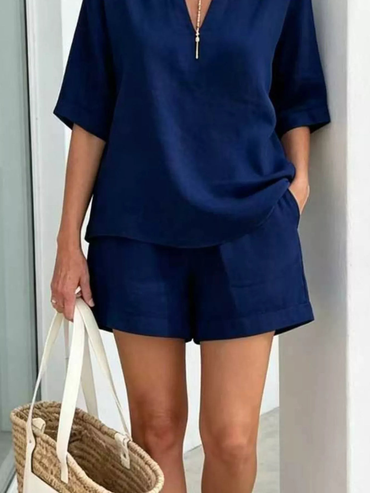 Half-sleeve top and shorts set