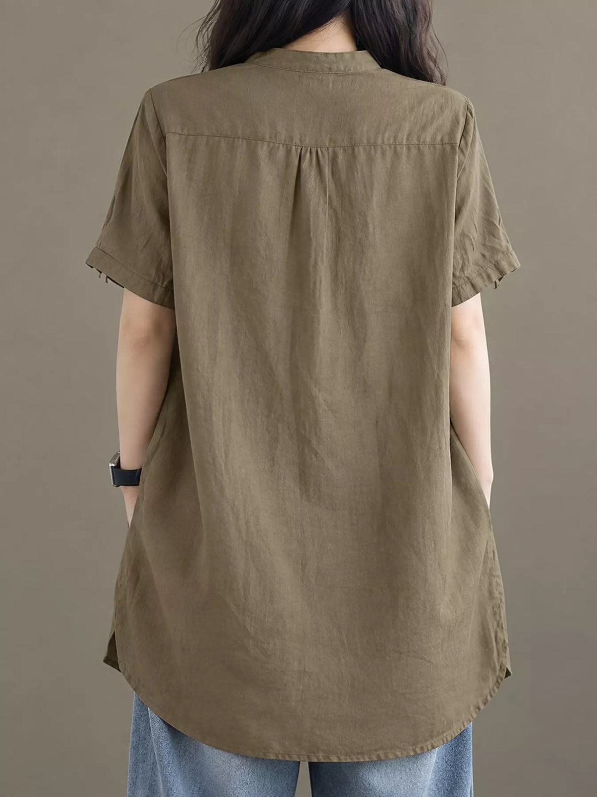 Oversized notched blouse