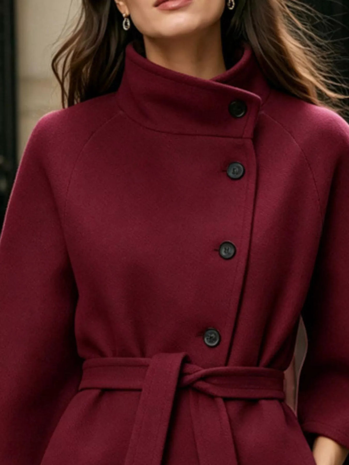 Belted cape coat