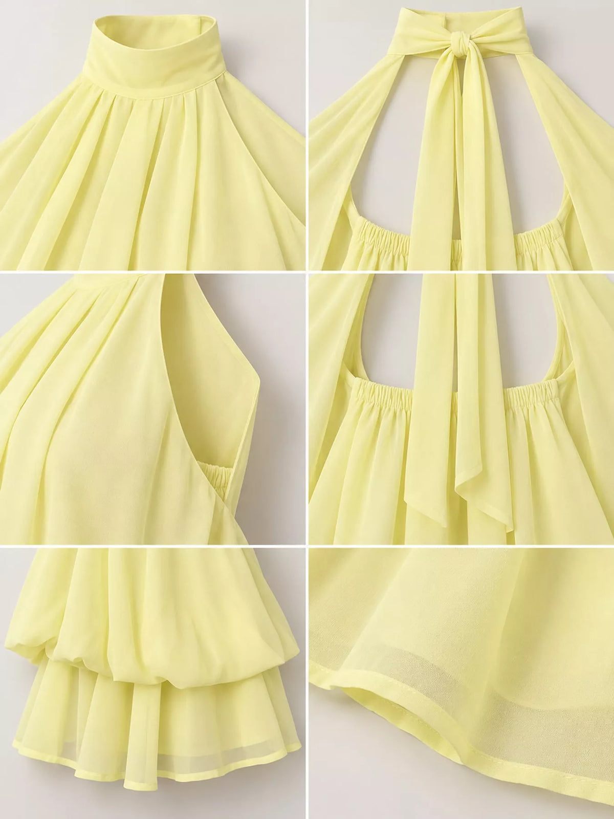 Ruched halter mini dress