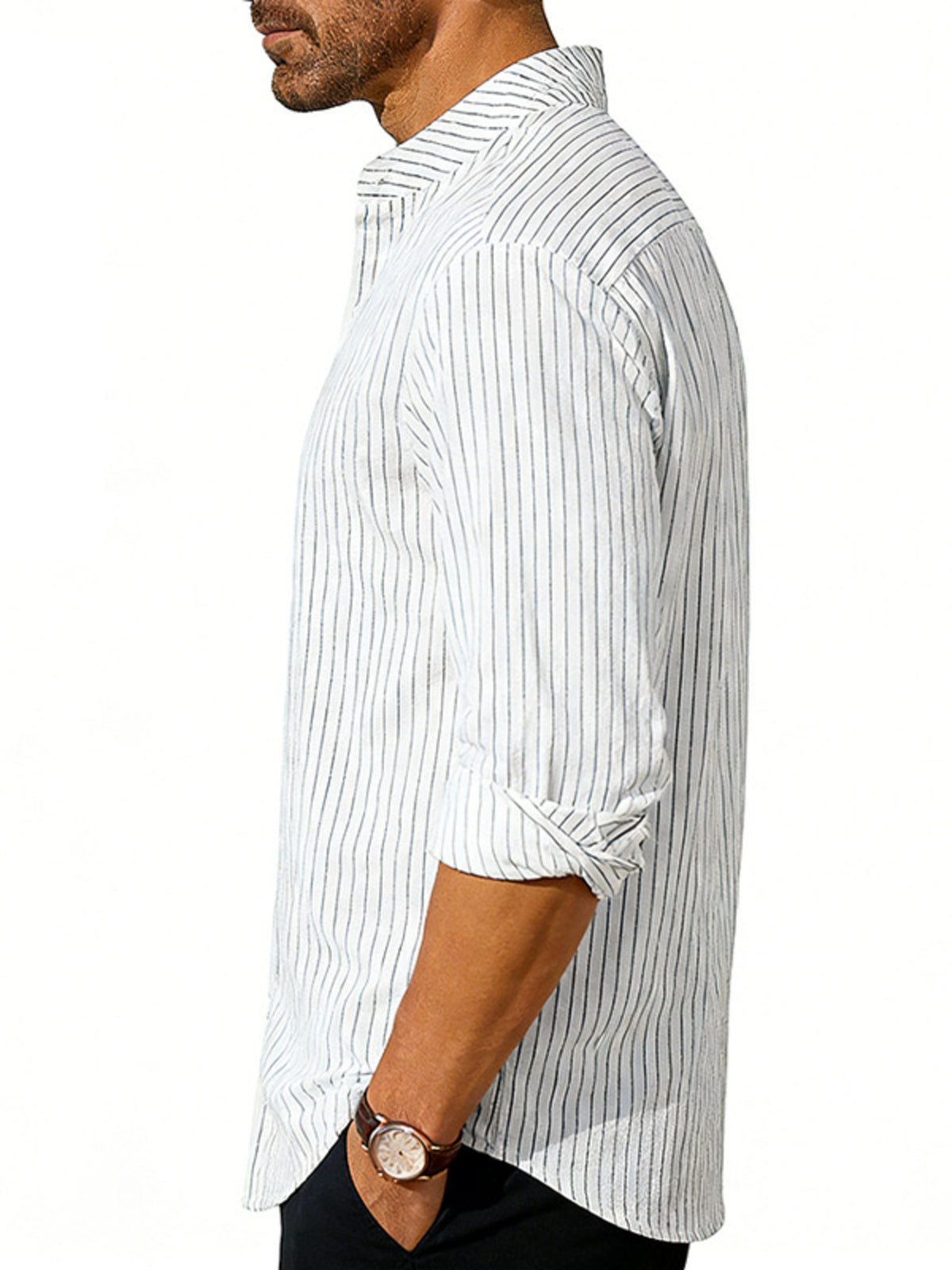 Striped long-sleeve shirt