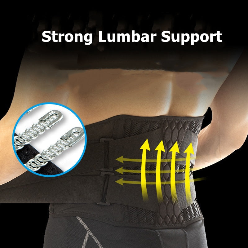 Lumbar Waist Support Belt Strong Lower Back Brace Support Corset Belt Waist Trainer Sweat Slim Belt for Sports Pain Relief New