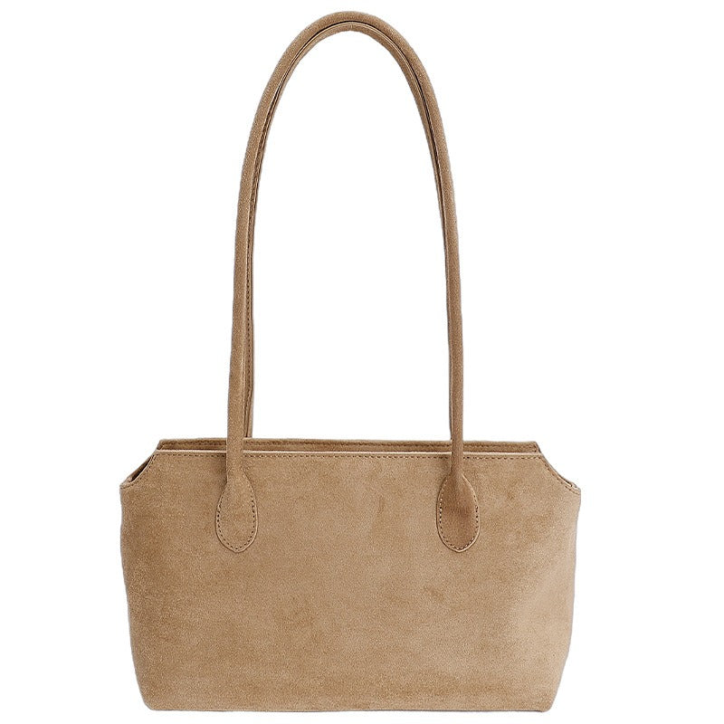 Suede look East West bag