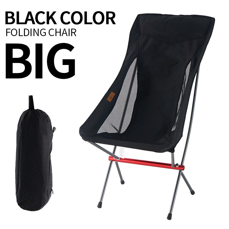 Outdoor Folding Chair Heighten Moon Chair Portable Camping Fishing Chair Leisure Beach Chair Back Chair