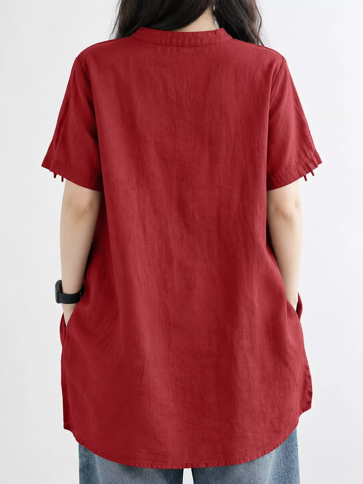 Oversized notched blouse