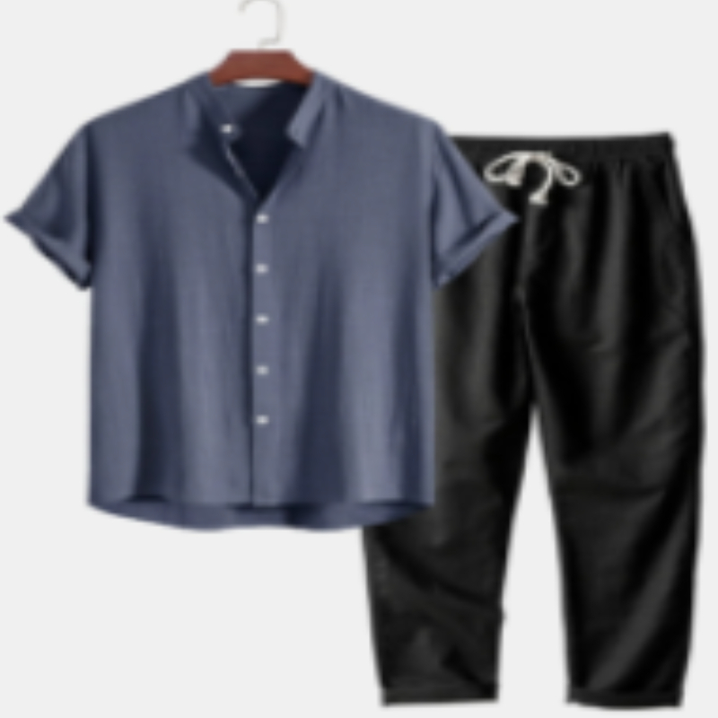 Cotton-linen shirt and trouser set