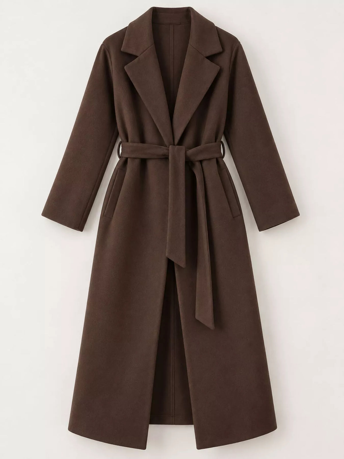 Belted lapel coat