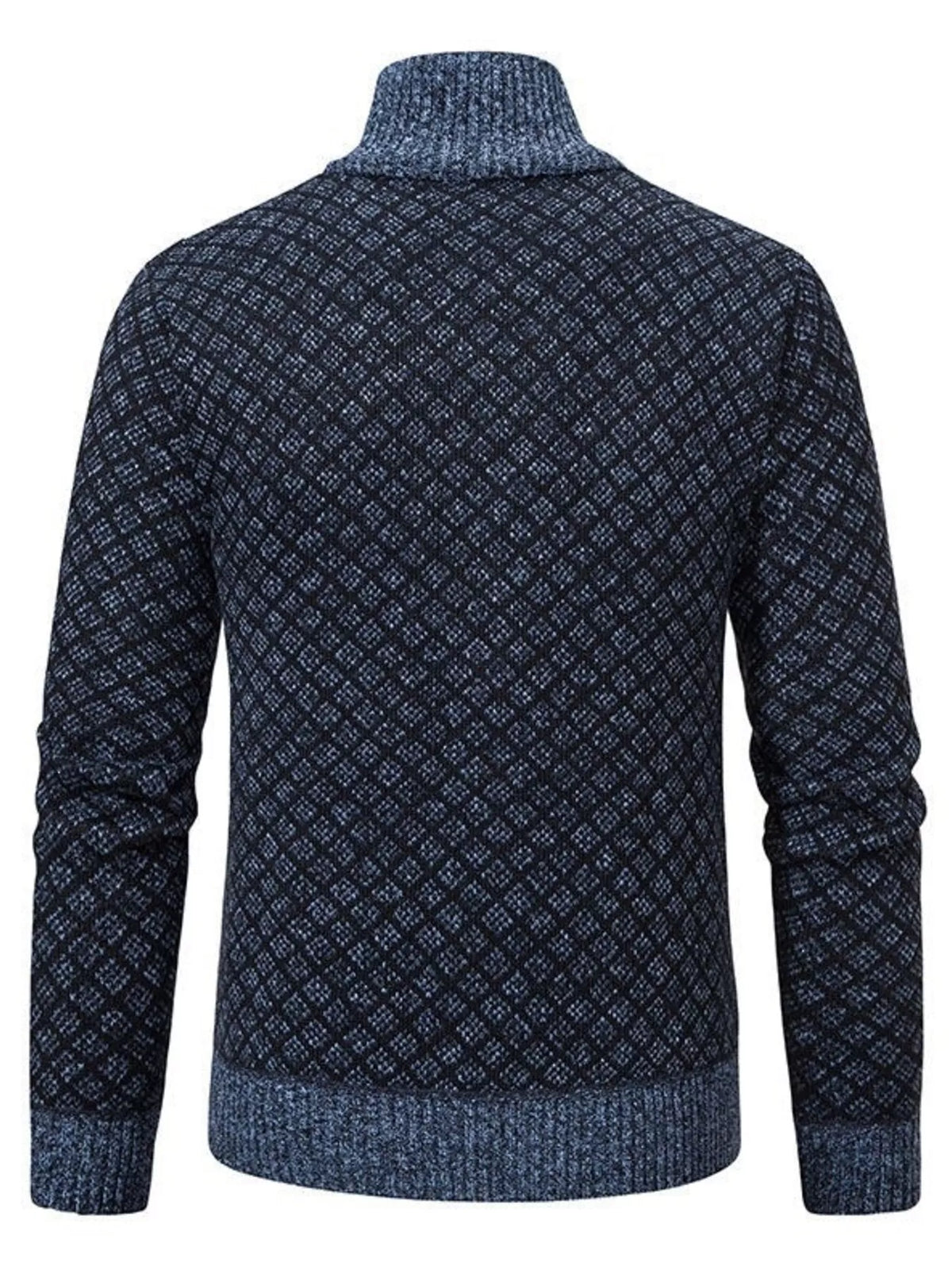 Geometric patterned full-zip cardigan