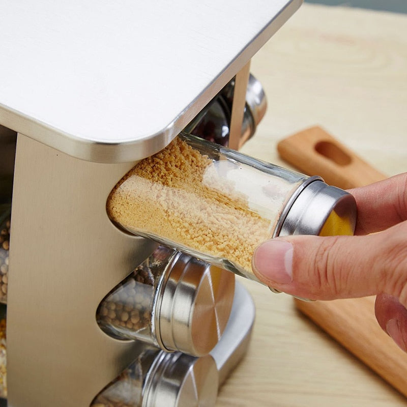 Rotating spice rack, 12 jars