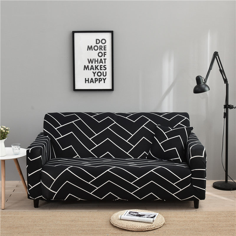 Printed sofa cover with all inclusive sand and elastic sofa cover