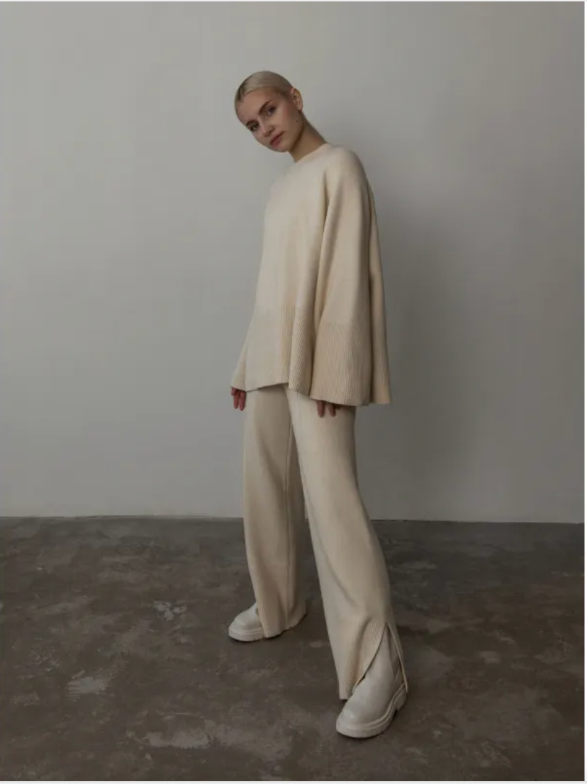 Ribbed knit lounge set