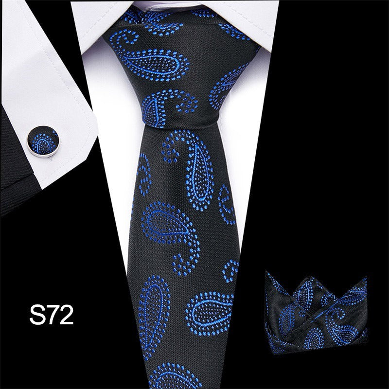 Men's tie three piece set cashew flower series fashion tie