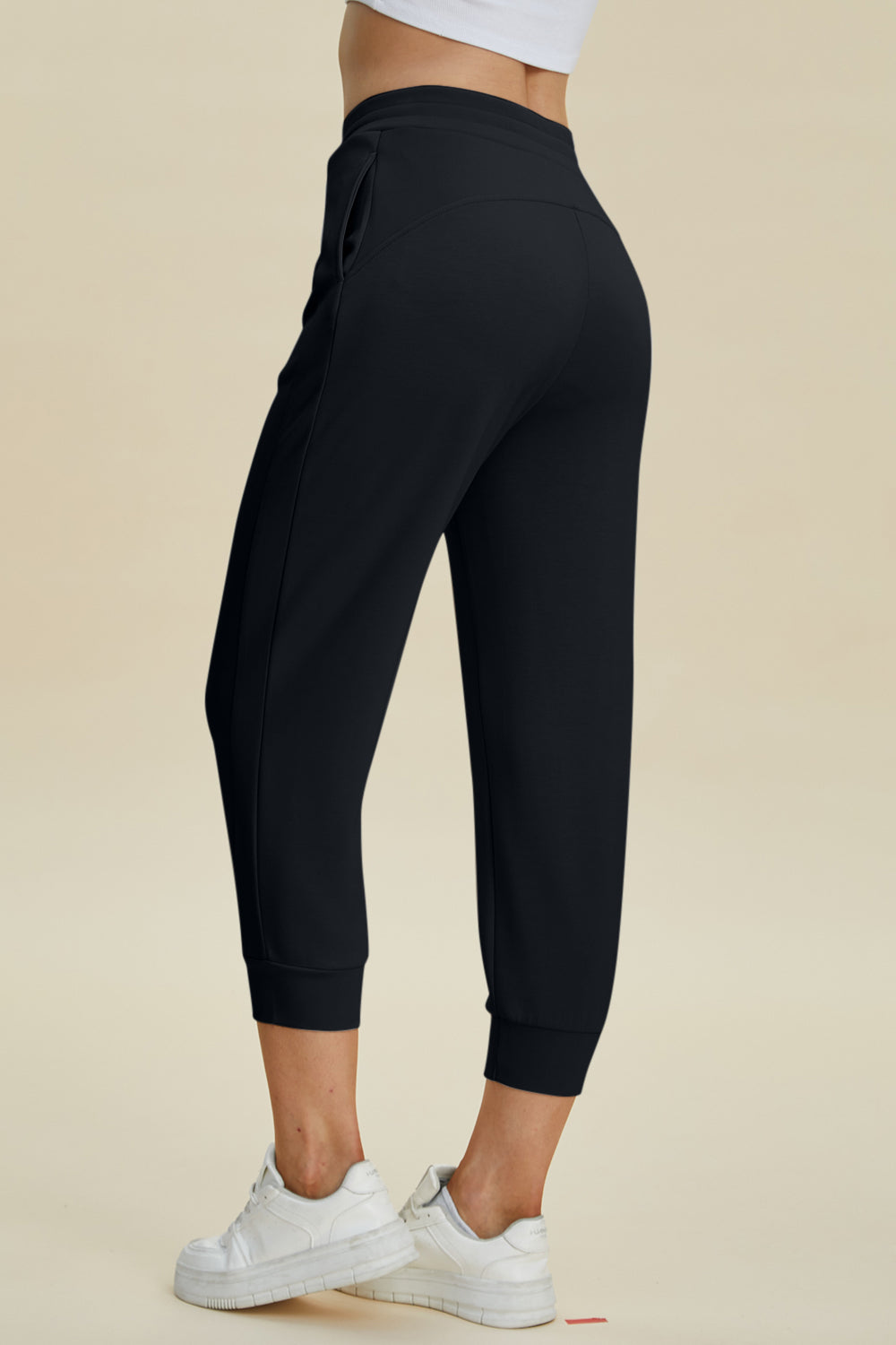 Air scuba drawstring high waist cropped pants