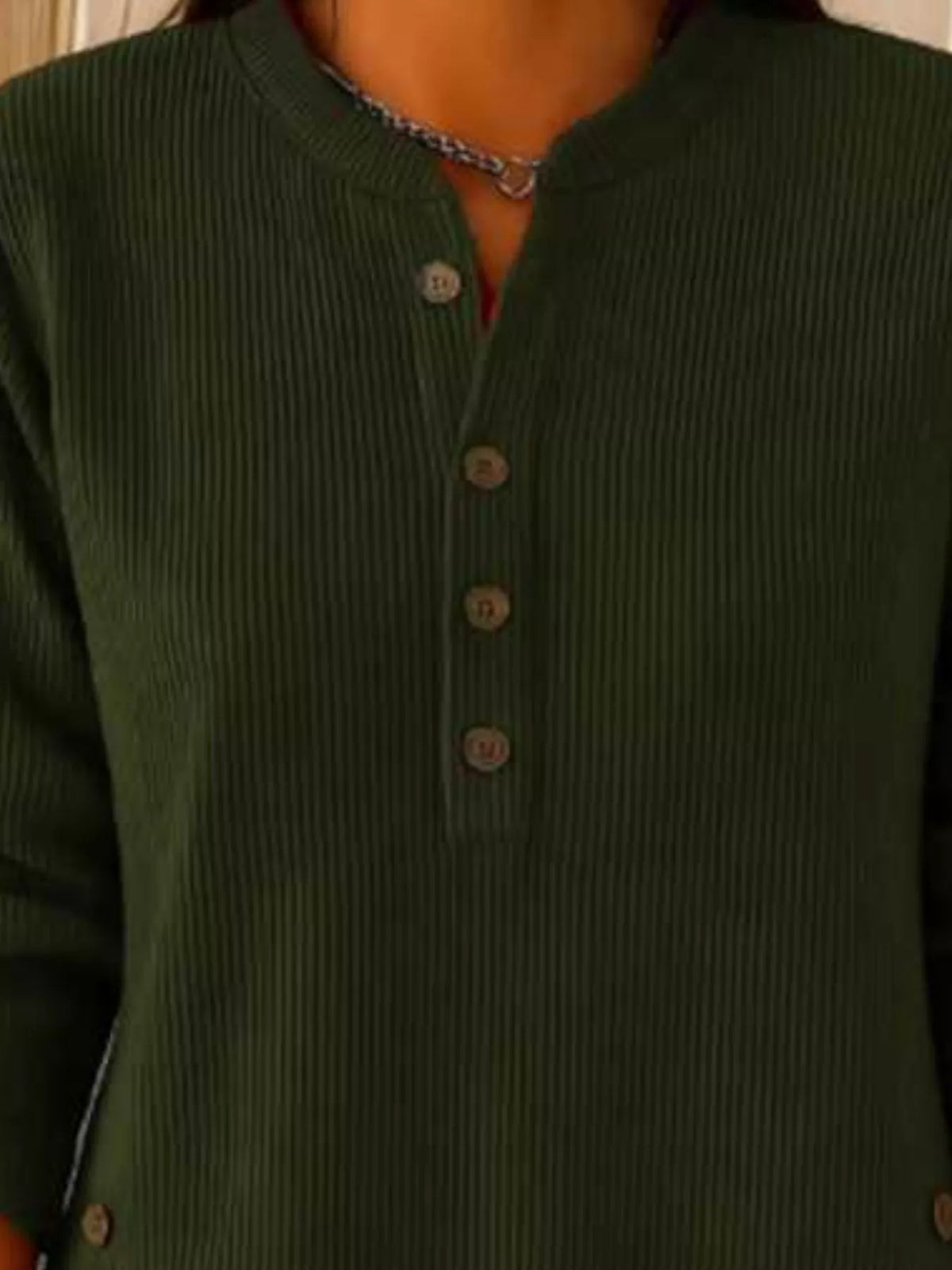 Corduroy button top