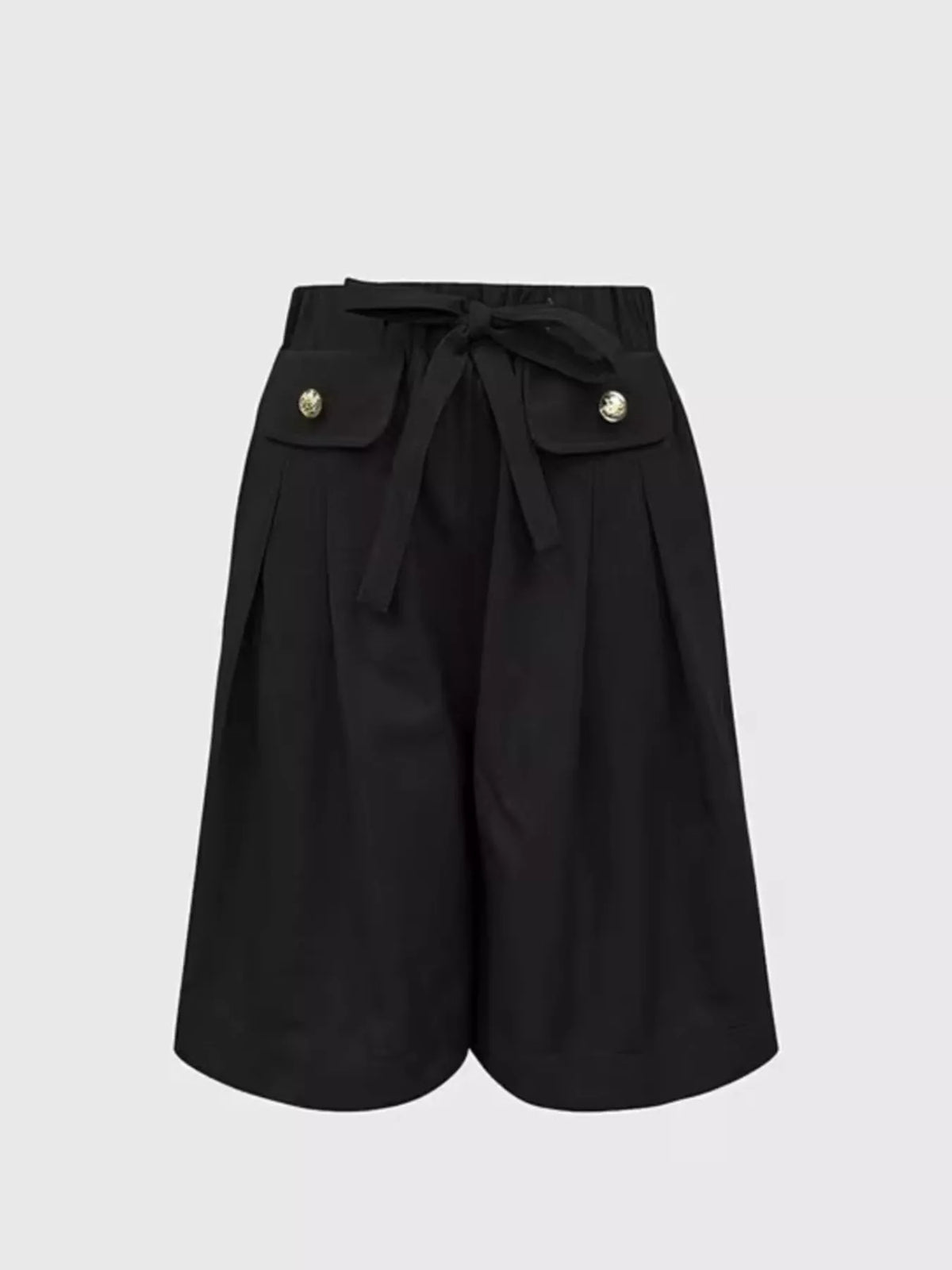 High-waist drawstring shorts