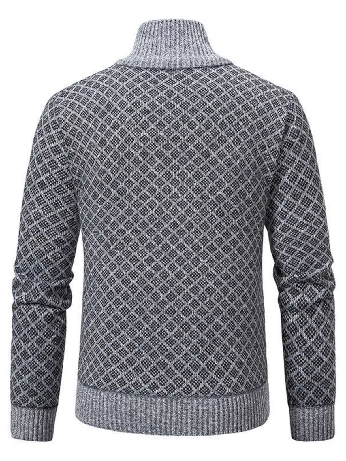 Geometric patterned full-zip cardigan