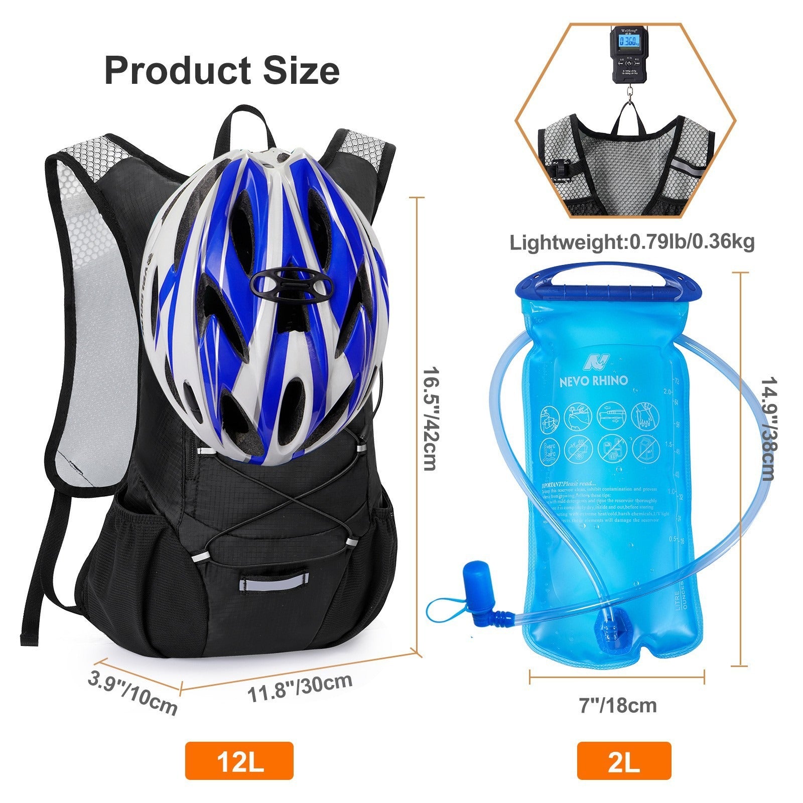 Hiking Bag Outdoor Sports Water Bag Oxford Cloth Backpack Ultra Light Hiking Bag Cycling Water Bag Backpack