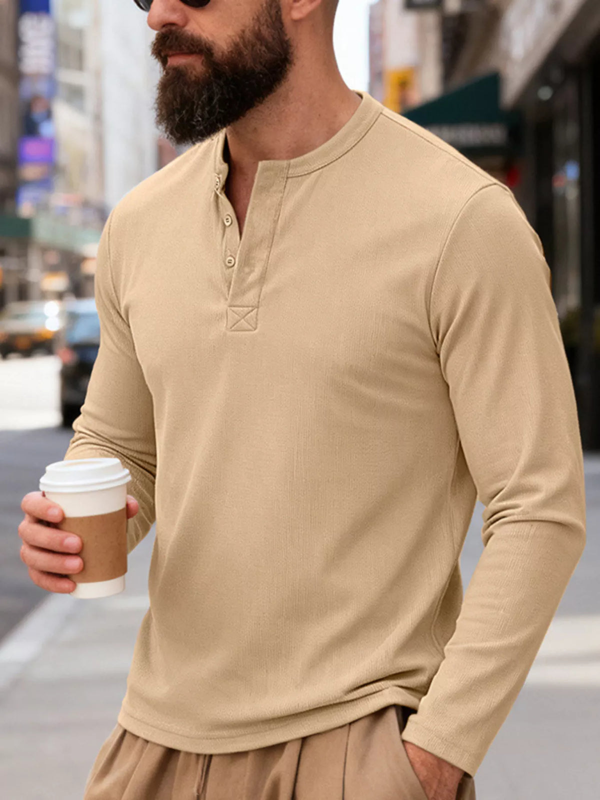 Long-sleeve henley
