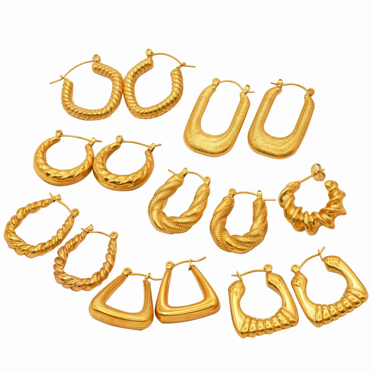 Geometric gold earrings