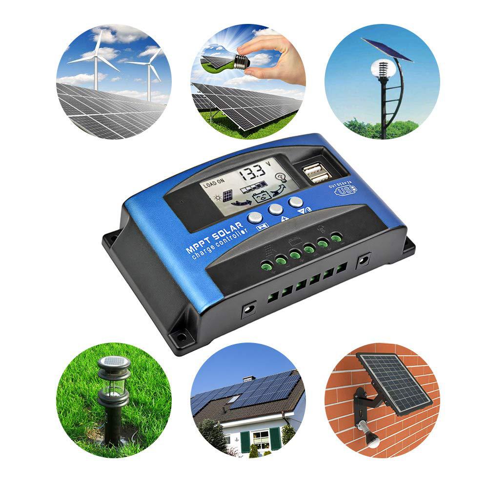 Power-Regulator Controller Load-Discharger PWM MPPT Solar 60A Auto 100A 24V 12V 30A Dual-Usb