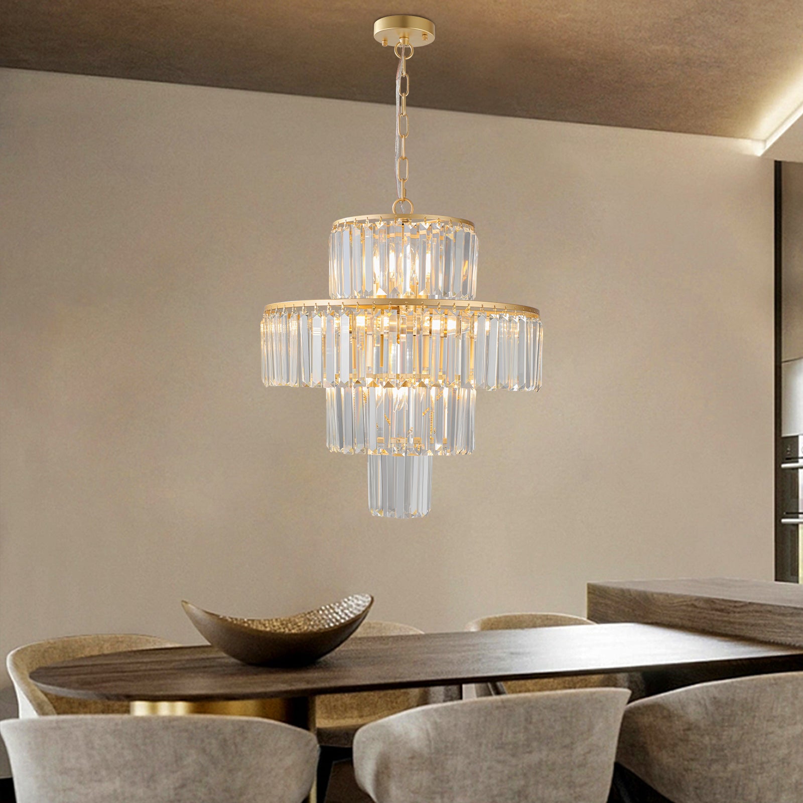 Luxury Crystal Chandelier Modern Chandeliers Lights Fixture Hanging Pendant Light Fixture for Dining Room Bedroom Living Room