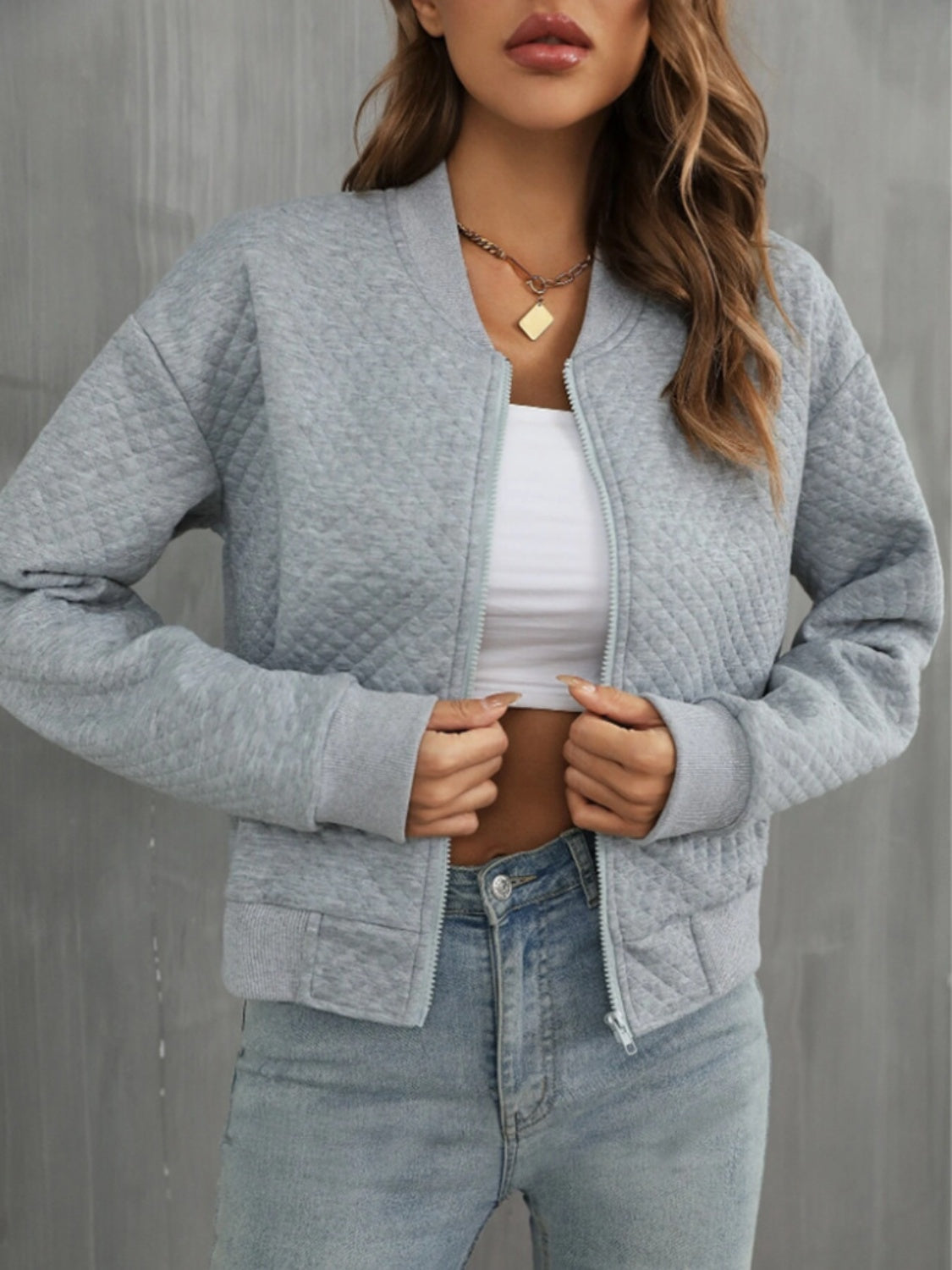 Zip up long sleeve jacket