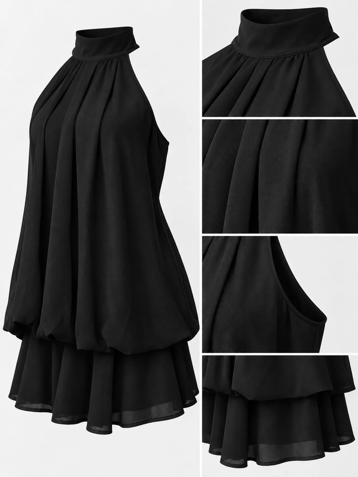 Ruched halter mini dress