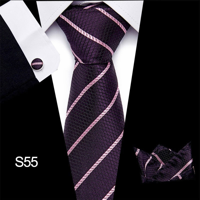 Men's tie three piece set cashew flower series fashion tie