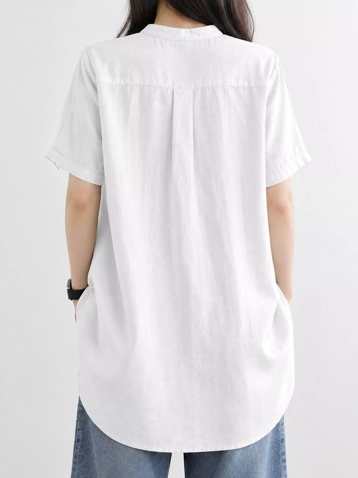 Oversized notched blouse