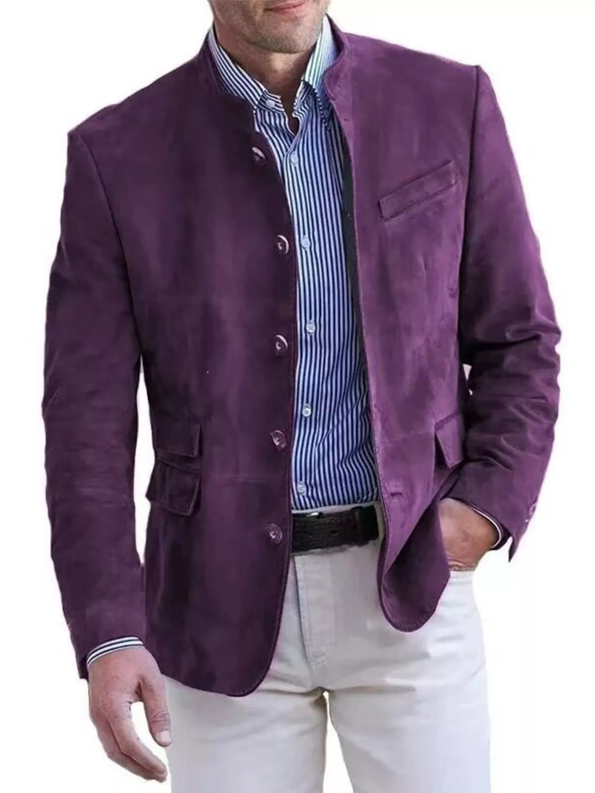 Button up long sleeve blazer, Purple