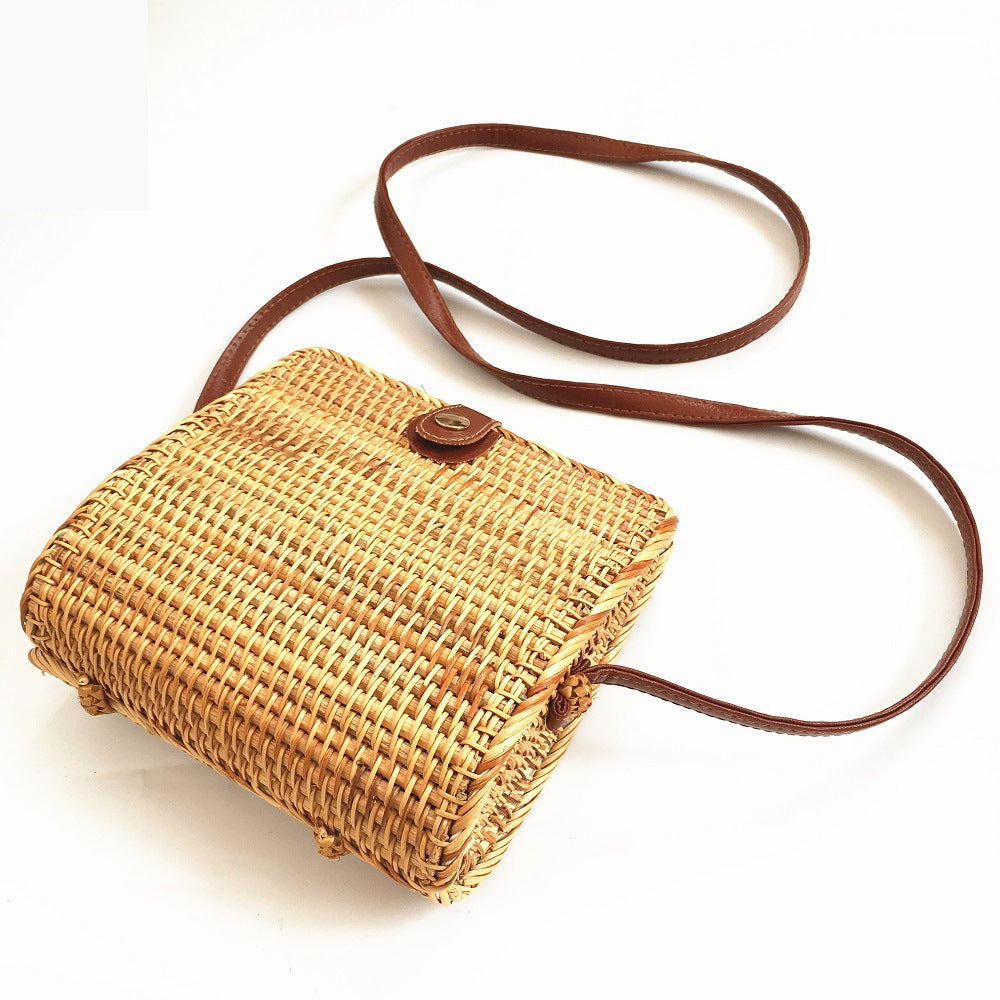 New Rattan Bag Ins rattan bag Women's Bag Diagonal Beach Bag Straw Women's Bag Shoulder Bag